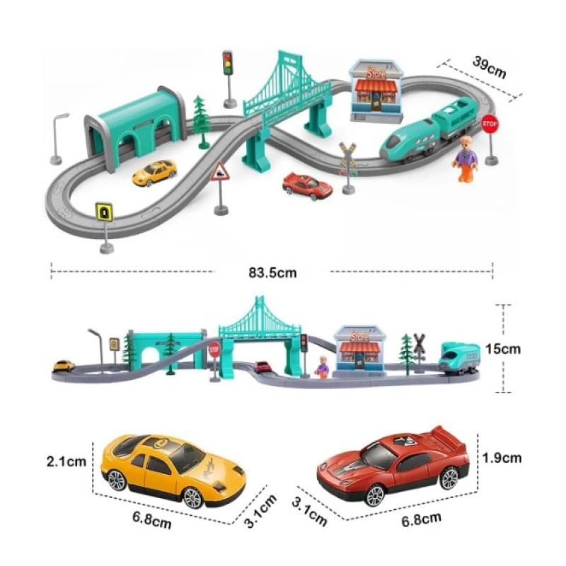 66 Parça 2 Arabalı Raylı Pilli Oyuncak Hızlı Tren Seti Demiryolu Şehir Hayatı 66 Parça 2 Arabalı Raylı Pilli Oyuncak Hızlı Tren Seti Demiryolu Şehir Hayatı