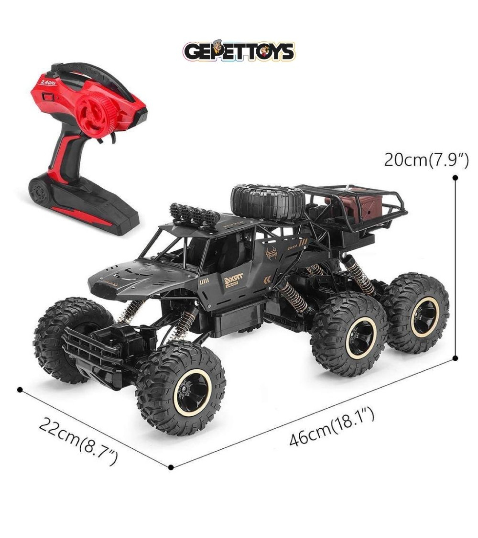 1:10 4WD 6 Tekerlekli Oyuncak Arazi Aracı Yüksek Hızlı RC Araba