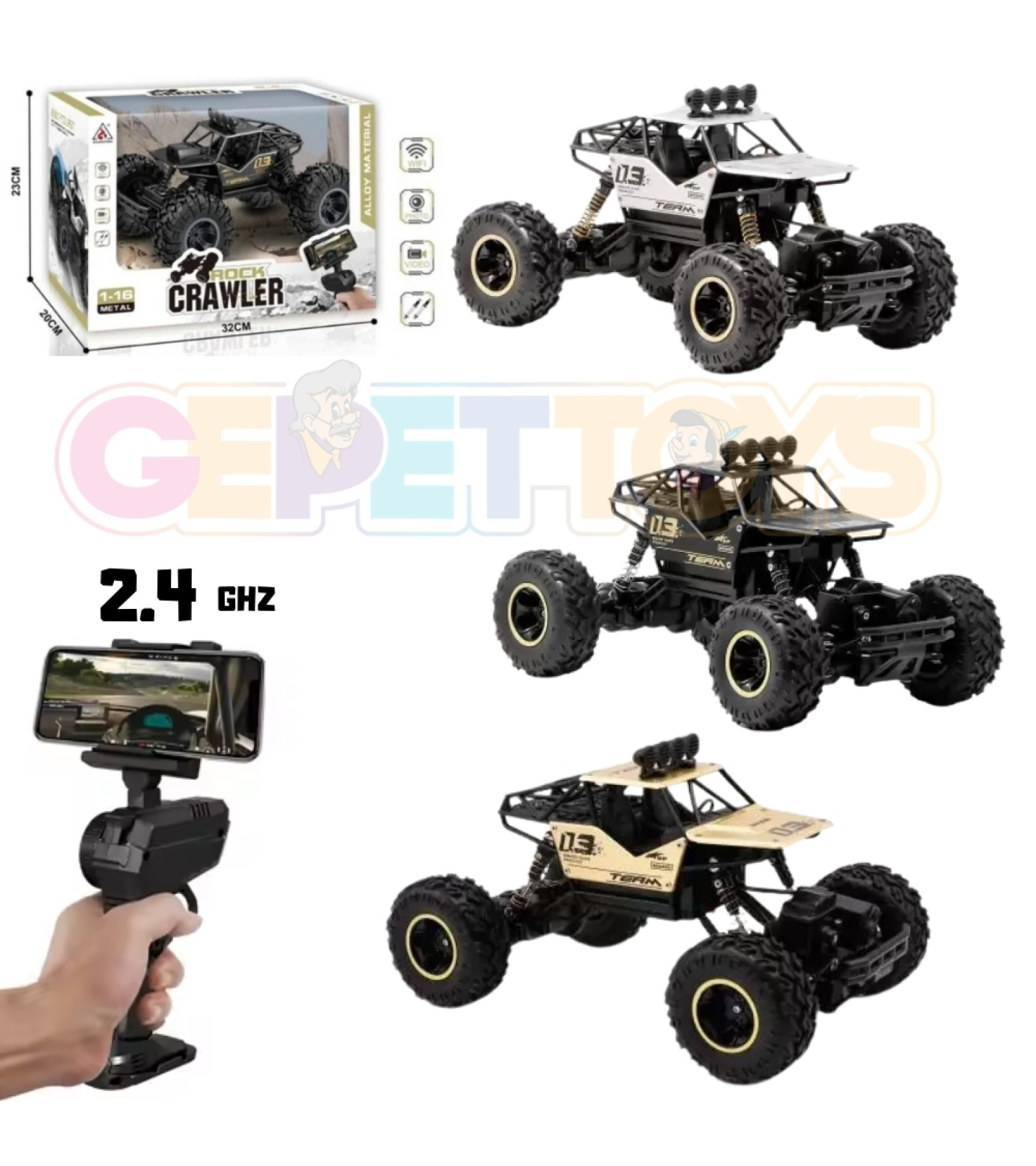 Uzaktan Kumandalı 1:16 Metal Rock Crawler Arazi Aracı Kameralı