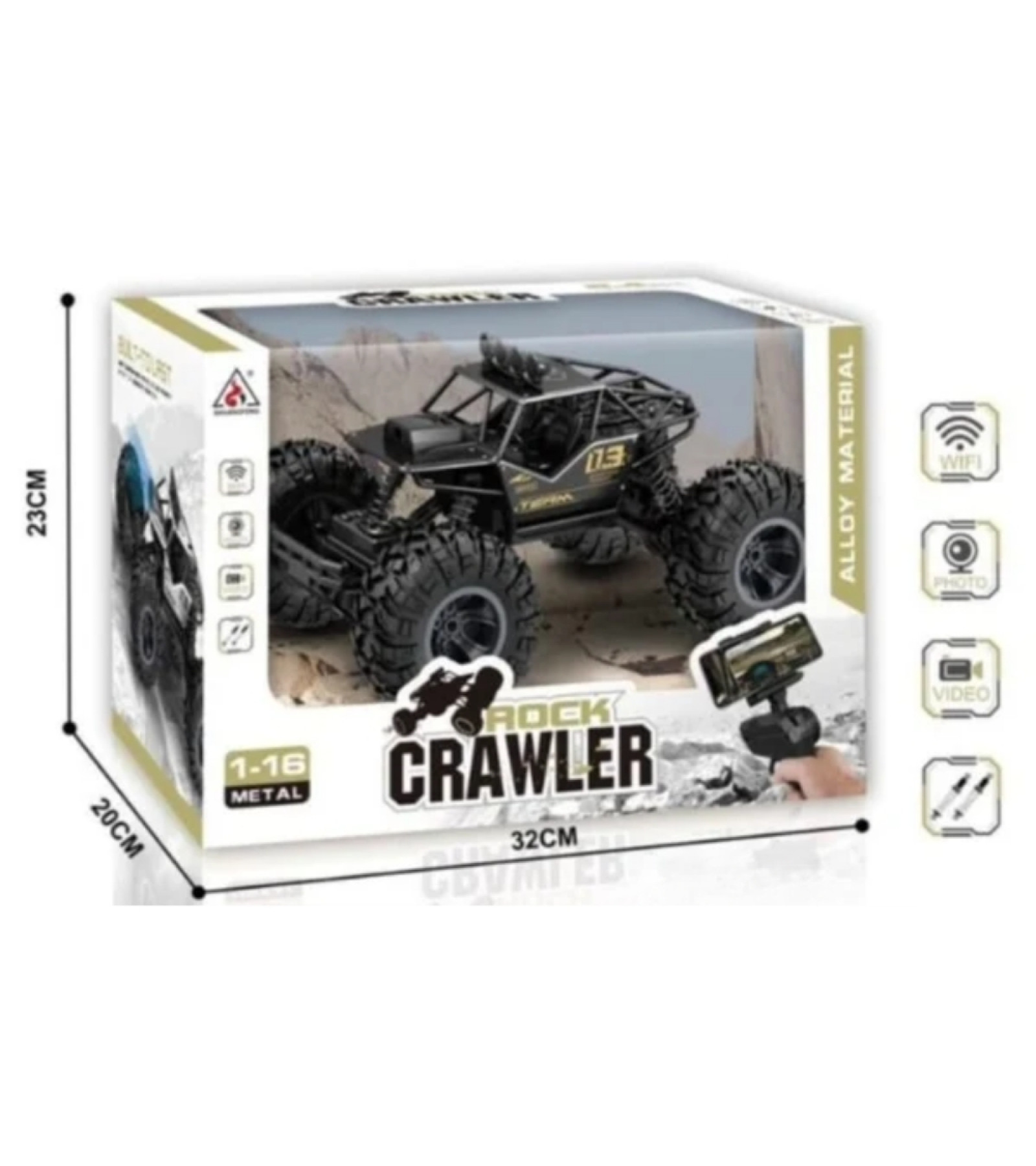 Uzaktan Kumandalı 1:16 Metal Rock Crawler Arazi Aracı Kameralı