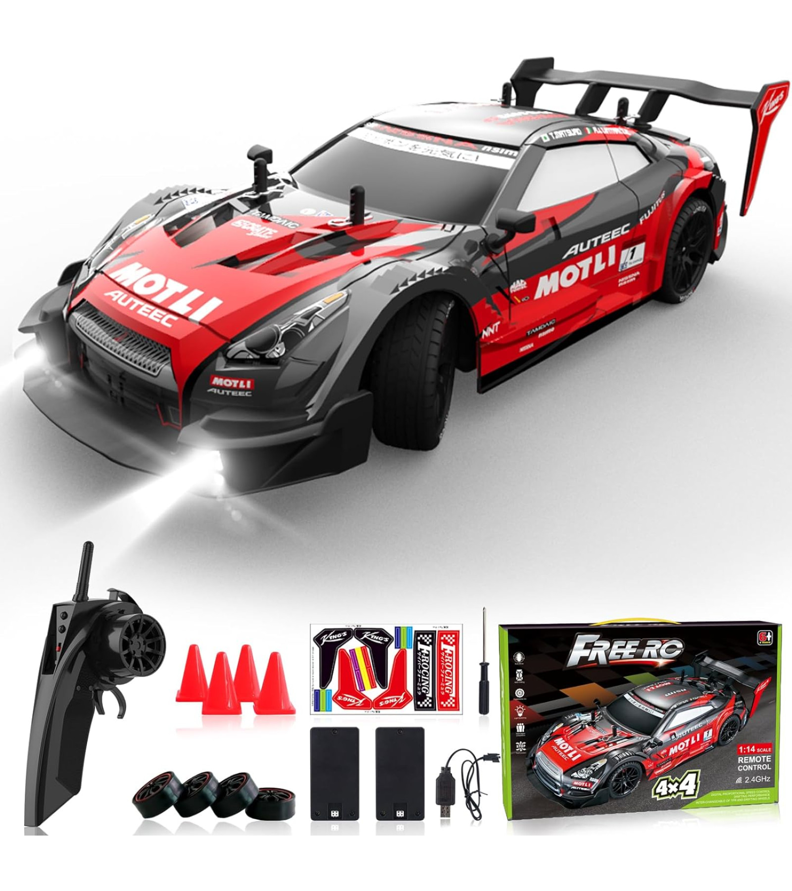 RC Drift Araba 2.4GHz 1:16 Ölçekli 4WD Uzaktan Kumandalı