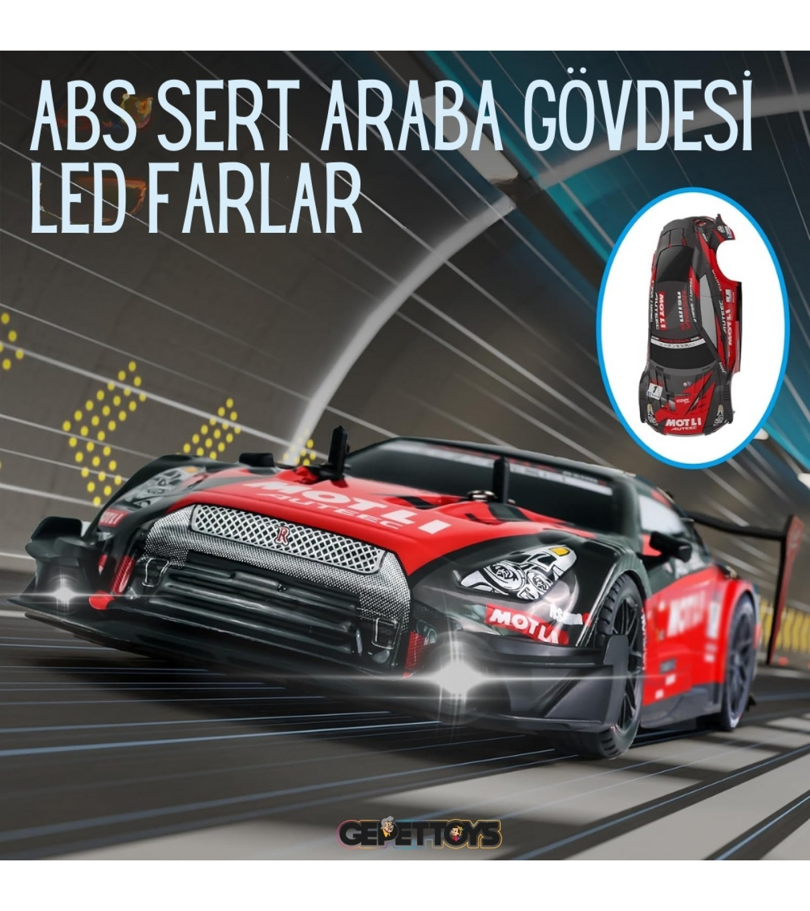 RC Drift Araba 2.4GHz 1:16 Ölçekli 4WD Uzaktan Kumandalı