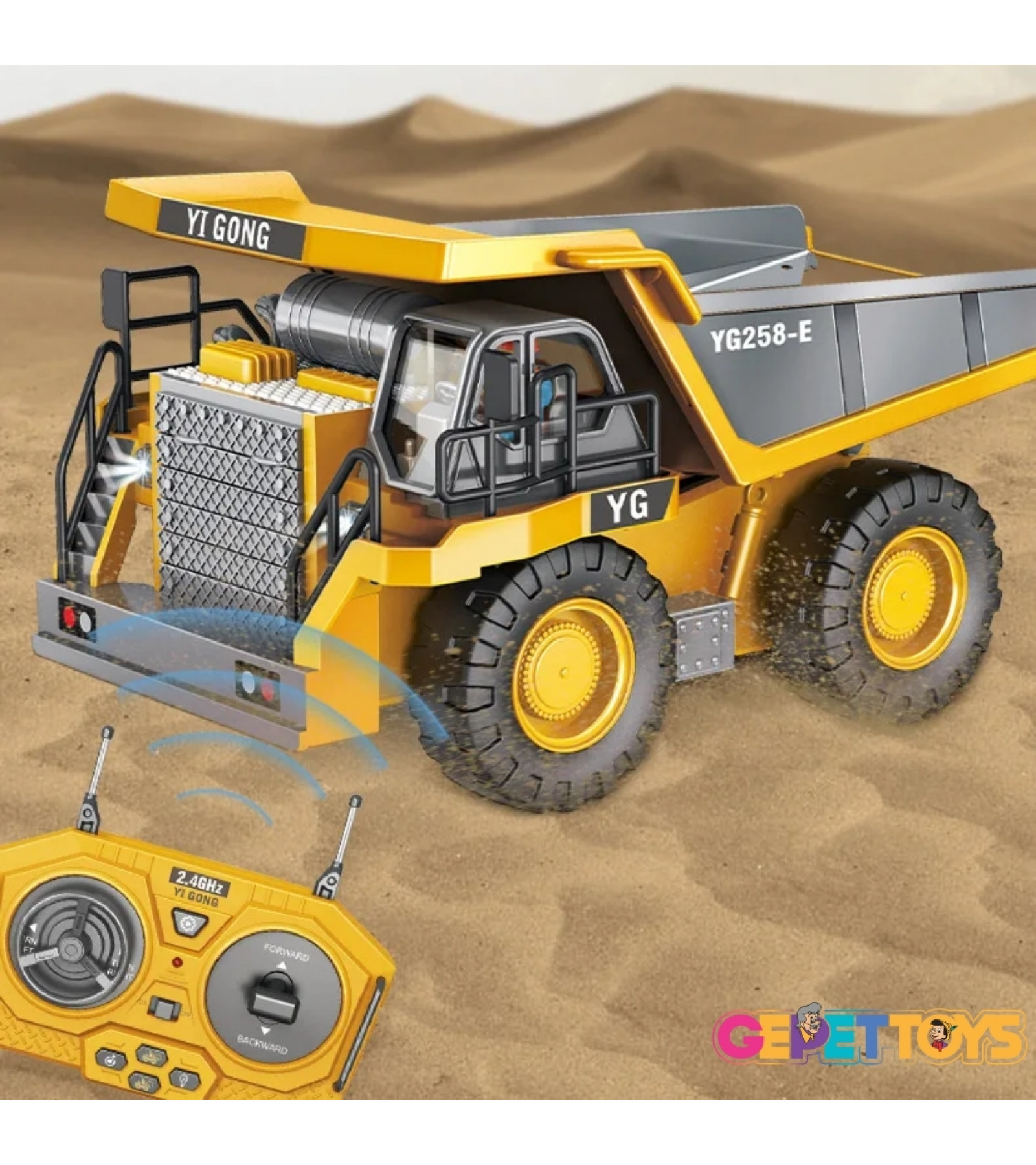 Işıklı Sesli Uzaktan Kumandalı Metal Alaşım Hareketli Damperli Taşıyıcı Kamyon İnşaat Aracı