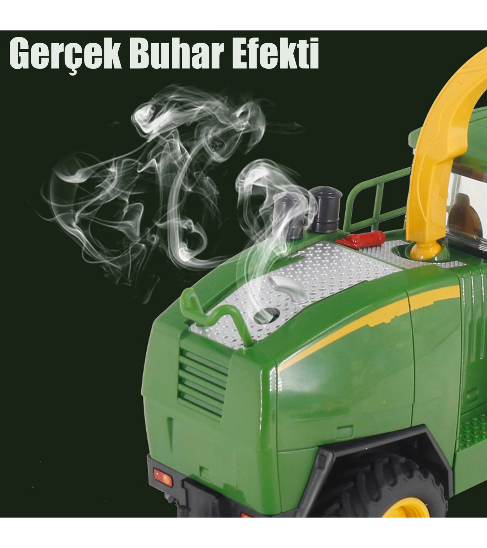 1:24 Ses ve Buhar Efektli Uzaktan Kumandalı Biçerdöver Harvester Tarım Makinesi