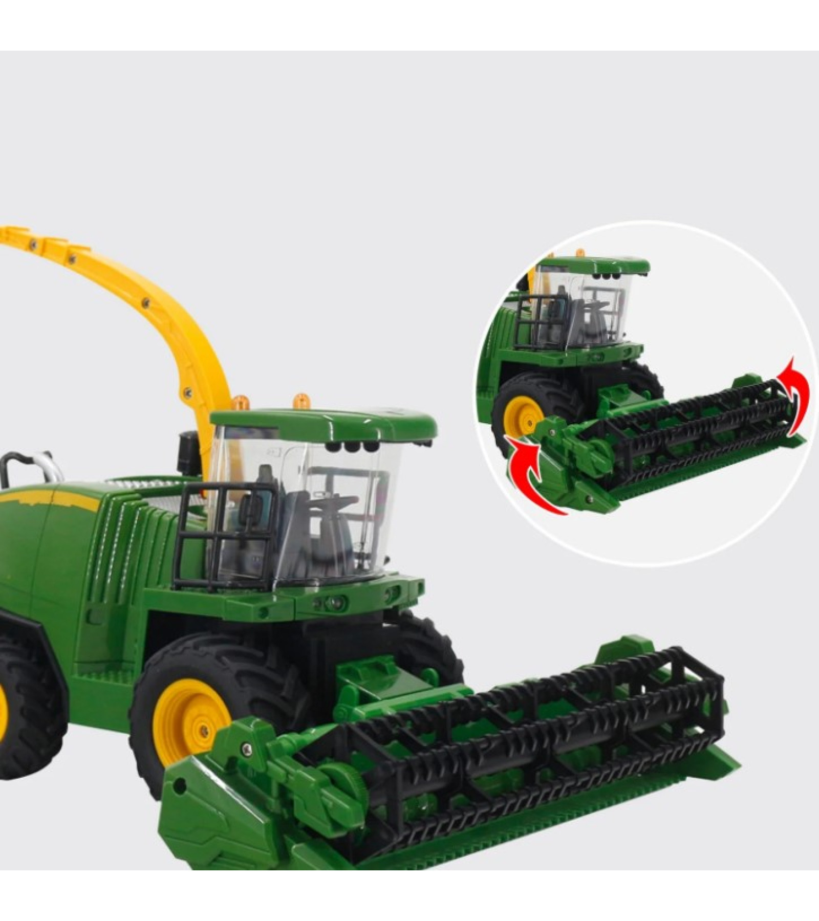 1:24 Ses ve Buhar Efektli Uzaktan Kumandalı Biçerdöver Harvester Tarım Makinesi
