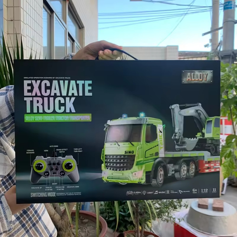 1:12 2.4 Ghz RC Uzaktan Kumandalı İnşaat Kepçesi Römoruklu Araç Müzikli Işıklı 1:12 2.4 Ghz RC Uzaktan Kumandalı İnşaat Kepçesi Römoruklu Araç Müzikli Işıklı